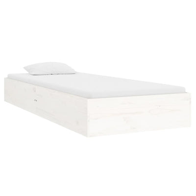 Bed Frame White 92x187 cm Single Solid Wood