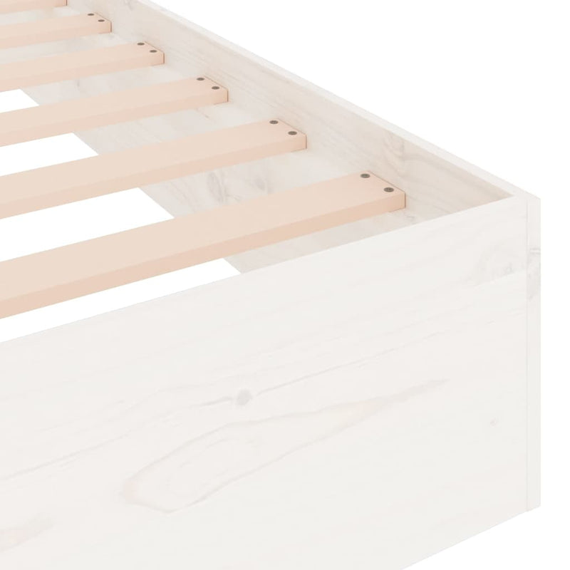 Bed Frame White 92x187 cm Single Solid Wood