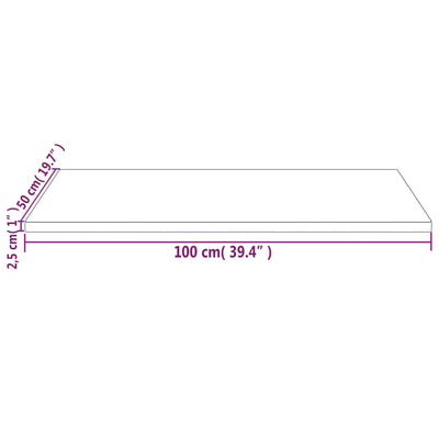 Table Top 100x50x2.5 cm Solid Wood Pine Rectangular