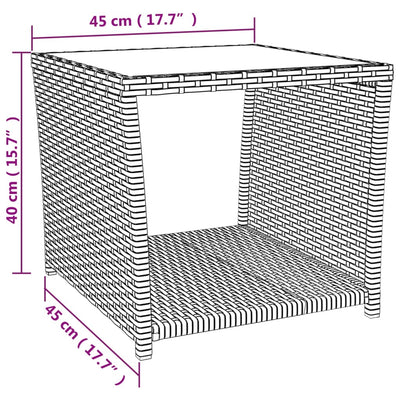 3 Piece Garden Lounge Set Black Poly Rattan&Steel