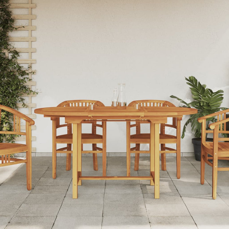 Extending Garden Table 110-160x80x75 cm Solid Wood Teak