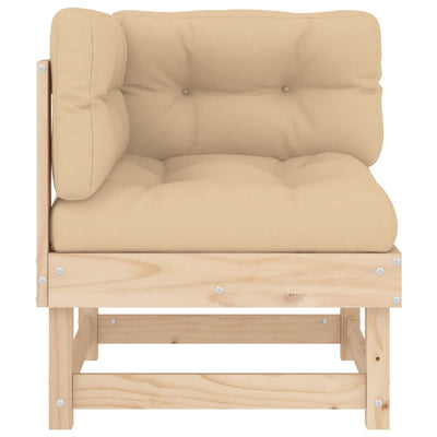 Corner Sofa with Cushions Solid Wood Pine