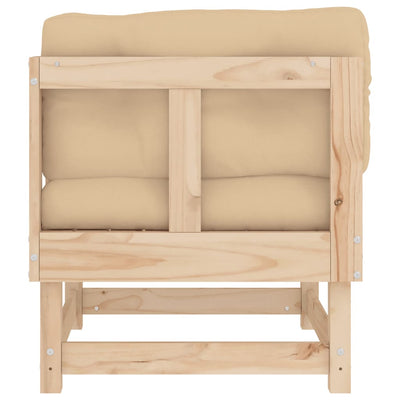 Corner Sofa with Cushions Solid Wood Pine