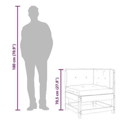 Corner Sofa with Cushions White Solid Wood Pine