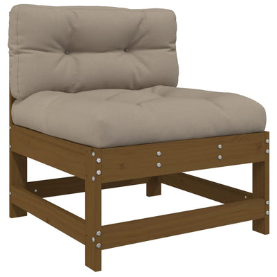 3 Piece Garden Lounge Set with Cushions Honey Brown Solid Wood