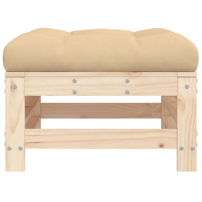 Garden Footstools with Cushions 2pcs Solid Wood Pine