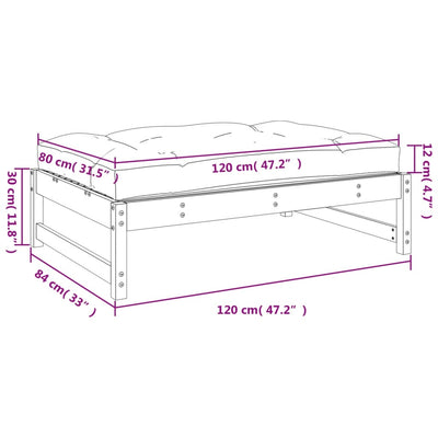 Garden Footstool 120x80 cm Solid Wood Pine