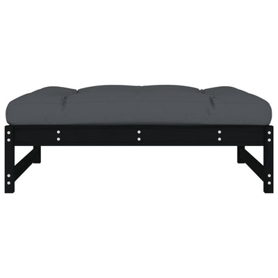 Garden Footstool Black 120x80 cm Solid Wood Pine