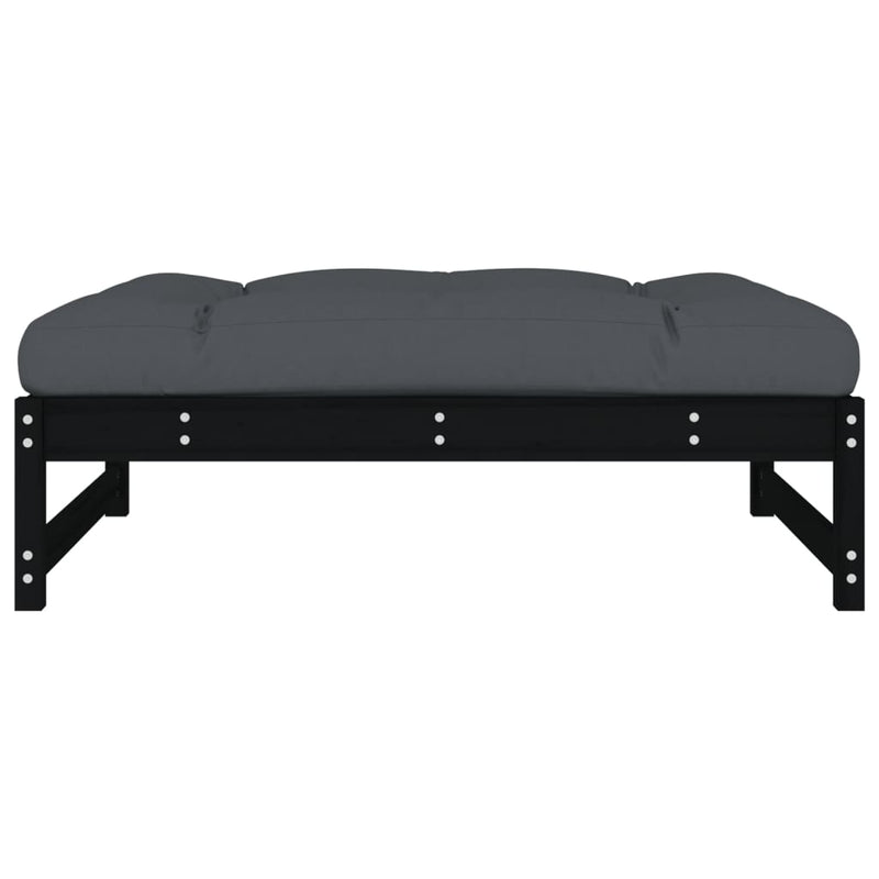 Garden Footstool Black 120x80 cm Solid Wood Pine