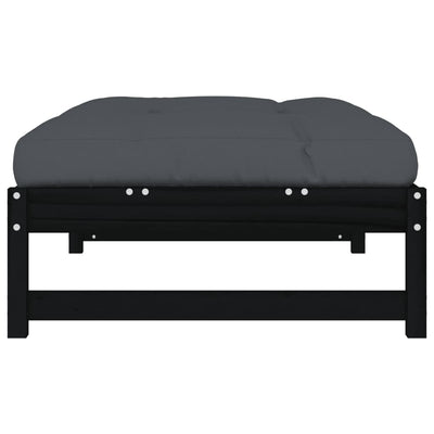 Garden Footstool Black 120x80 cm Solid Wood Pine