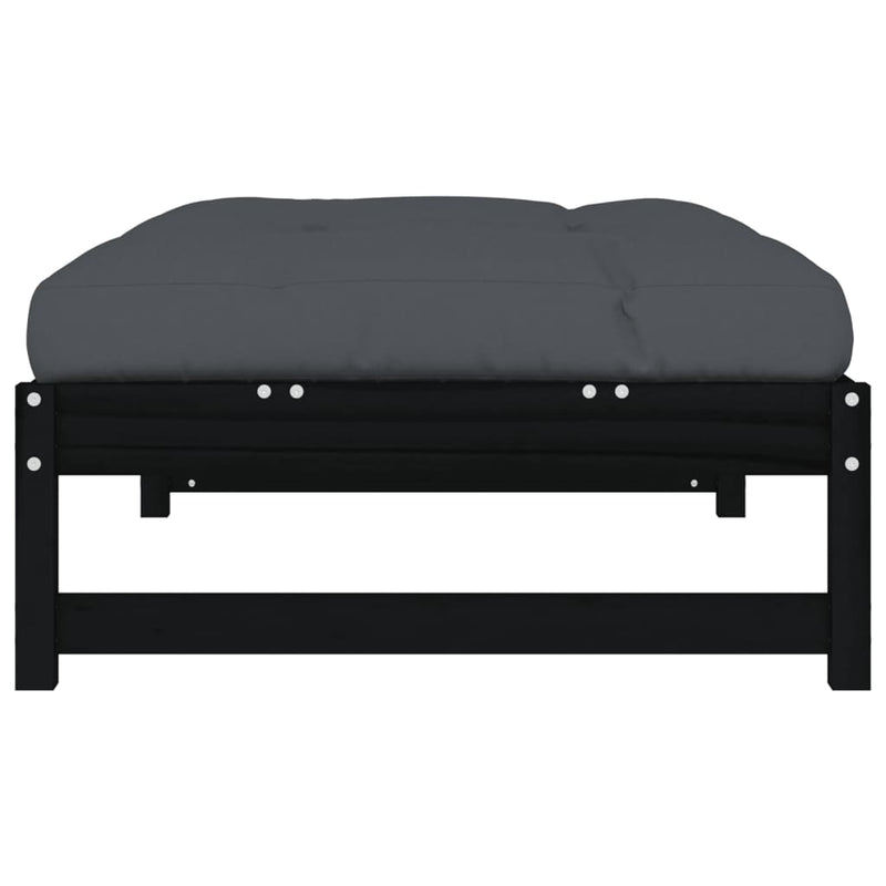 Garden Footstool Black 120x80 cm Solid Wood Pine