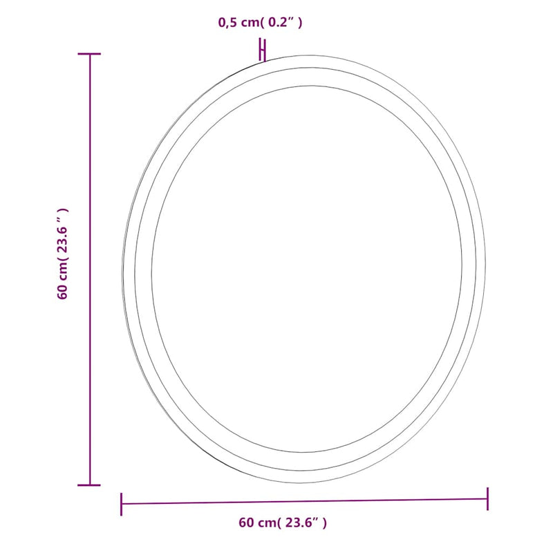 LED Bathroom Mirror 60 cm Round