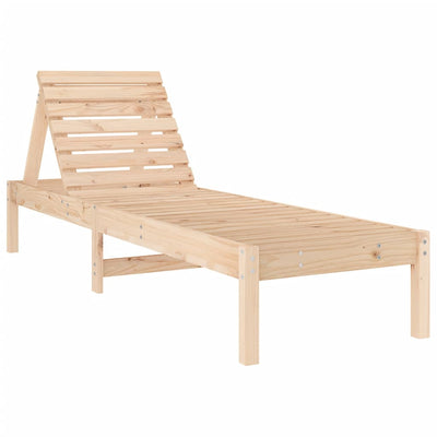 Sun Loungers 2 pcs with Table Solid Wood Pine