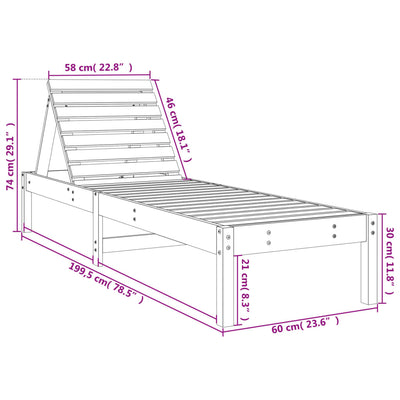 Sun Loungers 2 pcs with Table Solid Wood Pine