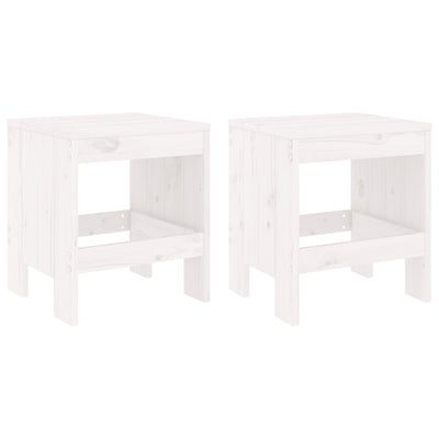 3 Piece Garden Bistro Set White Solid Wood Pine