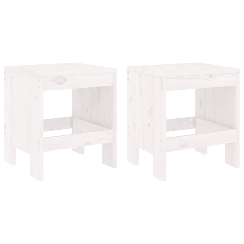 3 Piece Garden Bistro Set White Solid Wood Pine