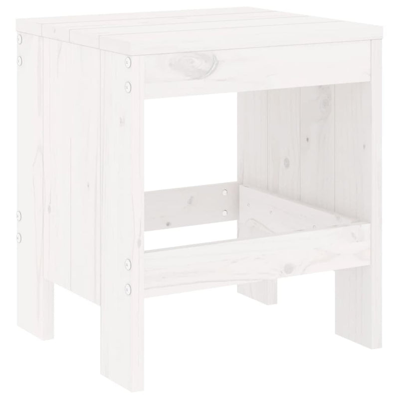 3 Piece Garden Bistro Set White Solid Wood Pine