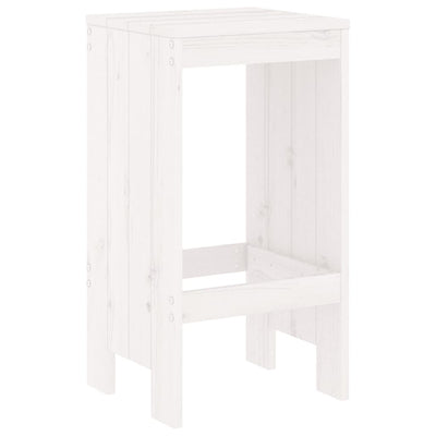 5 Piece Garden Bar Set White Solid Wood Pine