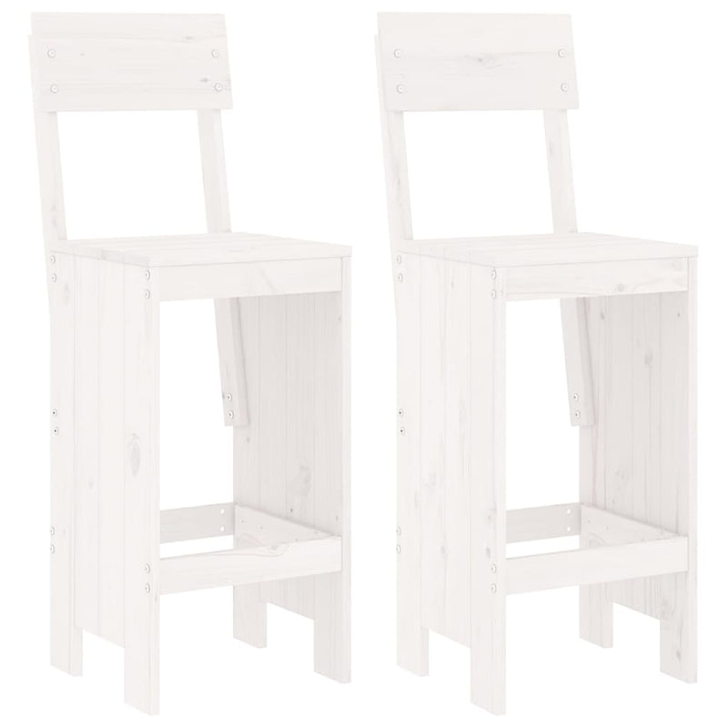 3 Piece Garden Bar Set White Solid Wood Pine