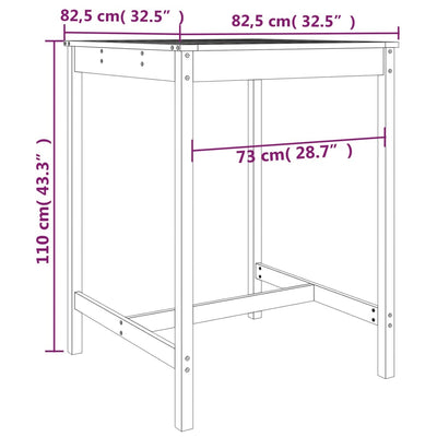 5 Piece Garden Bar Set White Solid Wood Pine