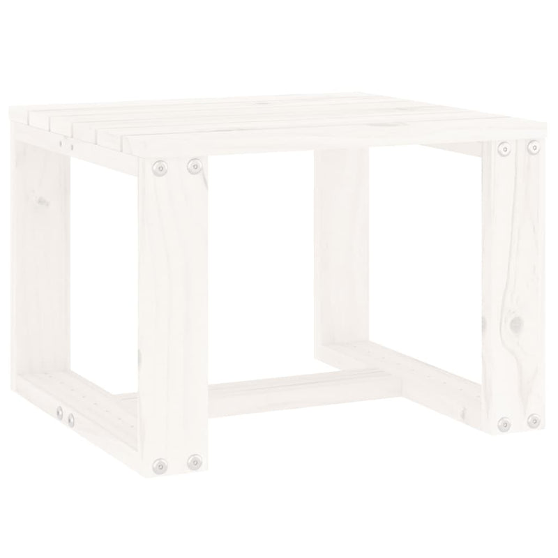 Garden Side Table White 40x38x28.5 cm Solid Wood Pine