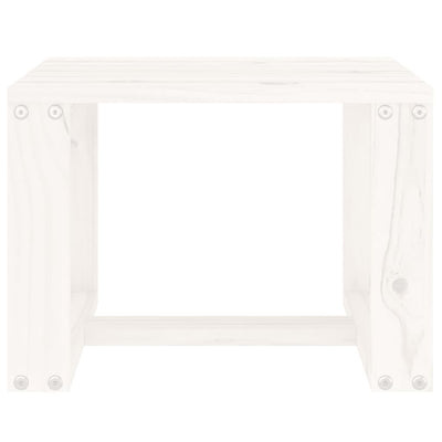 Garden Side Table White 40x38x28.5 cm Solid Wood Pine