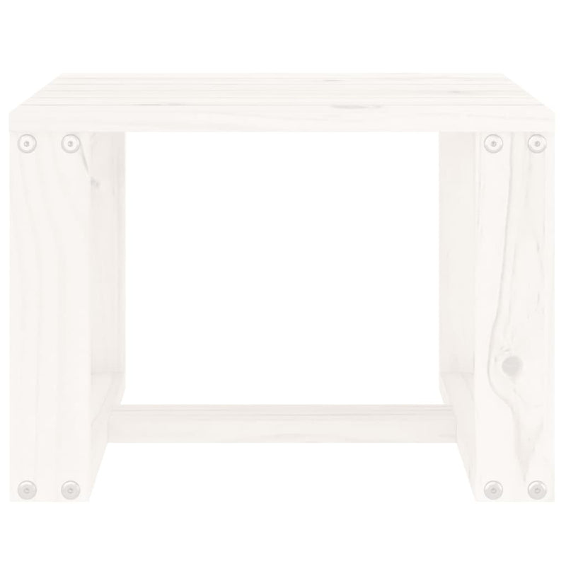 Garden Side Table White 40x38x28.5 cm Solid Wood Pine