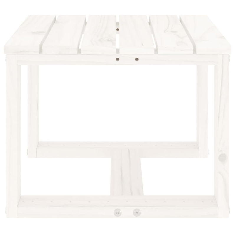 Garden Side Table White 40x38x28.5 cm Solid Wood Pine