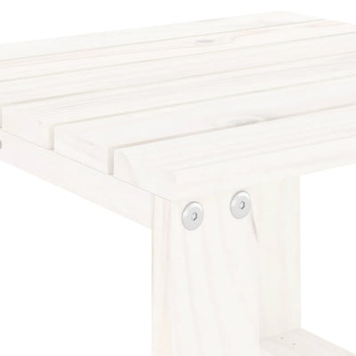 Garden Side Table White 40x38x28.5 cm Solid Wood Pine