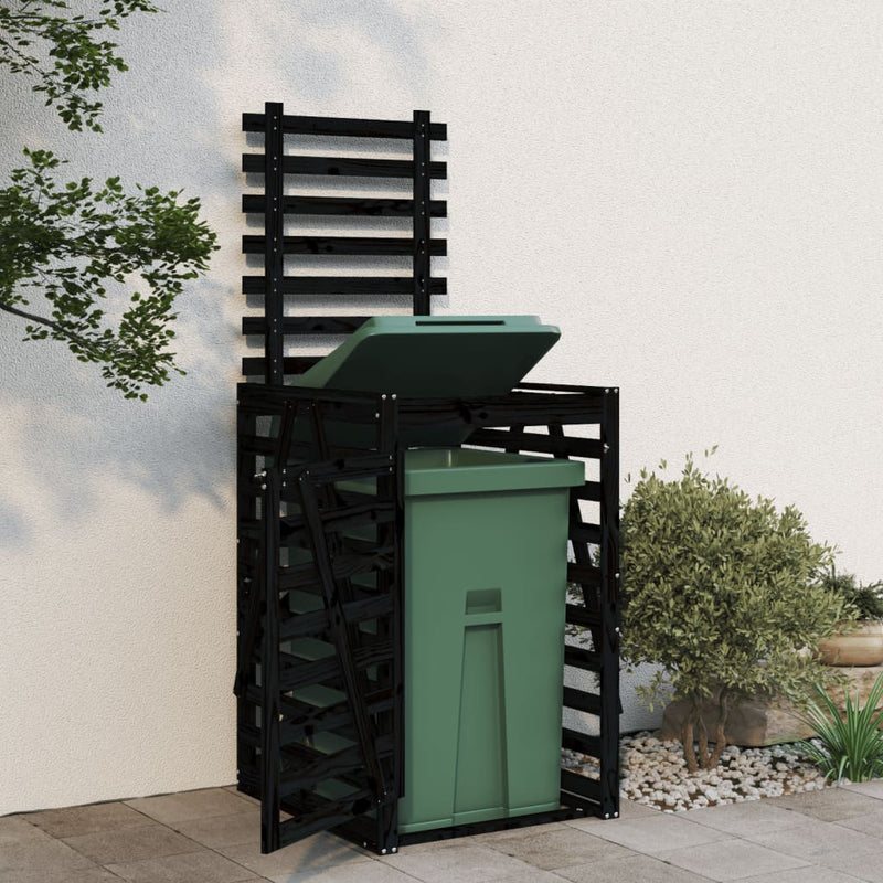 Wheelie Bin Storage Black 84x90x128.5 cm Solid Wood Pine