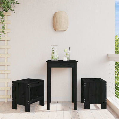 Garden Stools 2 pcs Black 40x36x45 cm Solid Wood Pine