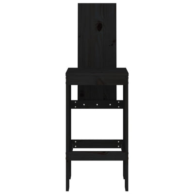 Bar Stools 2 pcs Black 40x42x120 cm Solid Wood Pine