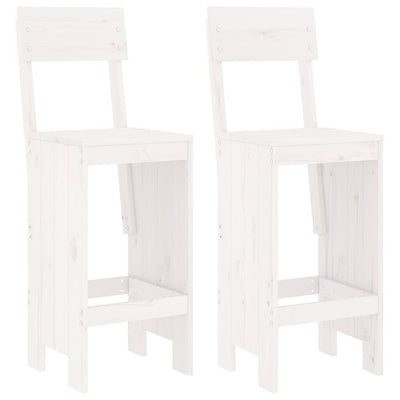 Bar Stools 2 pcs White 40x48.5x115.5 cm Solid Wood Pine