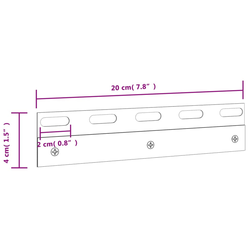 Connecting Plates 6 pcs Silver 20 cm Stainless Steel