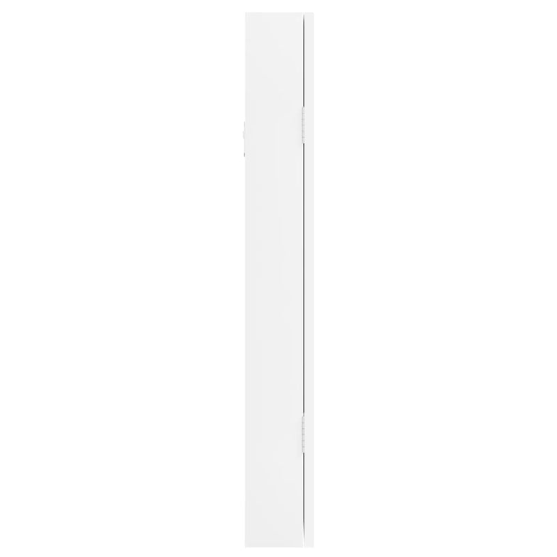 Mirror Jewellery Cabinet Wall Mounted White 30x8.5x67 cm