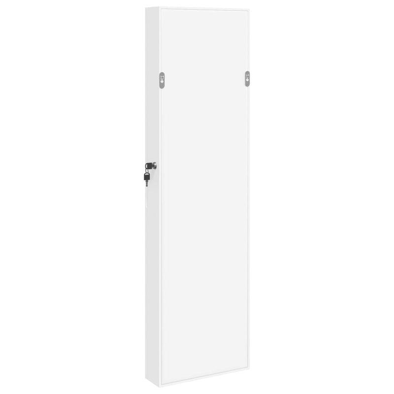 Mirror Jewellery Cabinet Wall Mounted White 30x8.5x106 cm