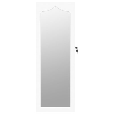 Mirror Jewellery Cabinet Wall Mounted White 37.5x10x106 cm