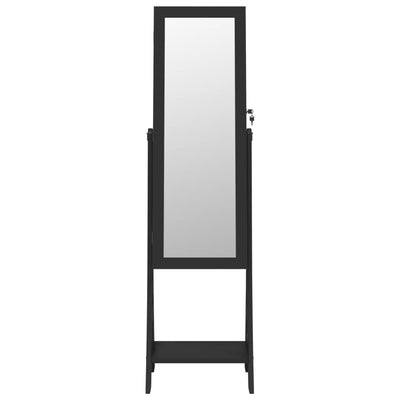 Mirror Jewellery Cabinet with LED Lights Free Standing Black