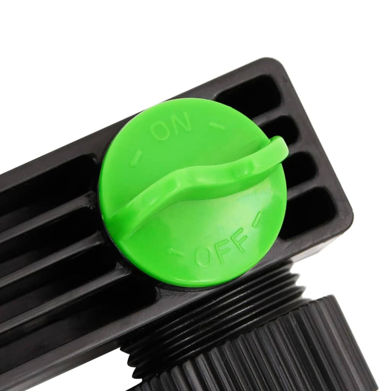 4-Way Tap Adaptor Green and Black 19.5x6x11 cm ABS & PP