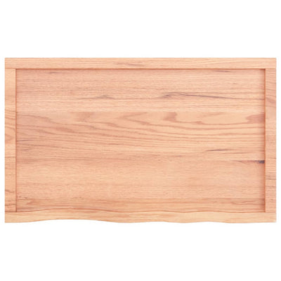 Wall Shelf Light Brown 100x60x4 cm Treated Solid Wood Oak