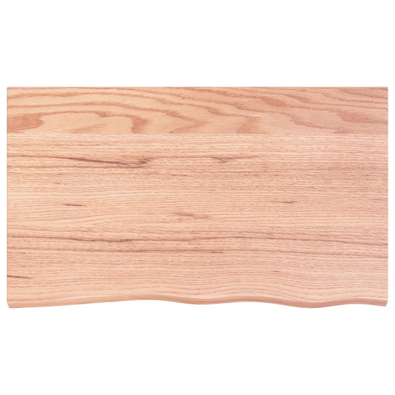 Wall Shelf Light Brown 100x60x6 cm Treated Solid Wood Oak