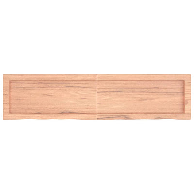 Wall Shelf Light Brown 120x30x(2-4) cm Treated Solid Wood Oak