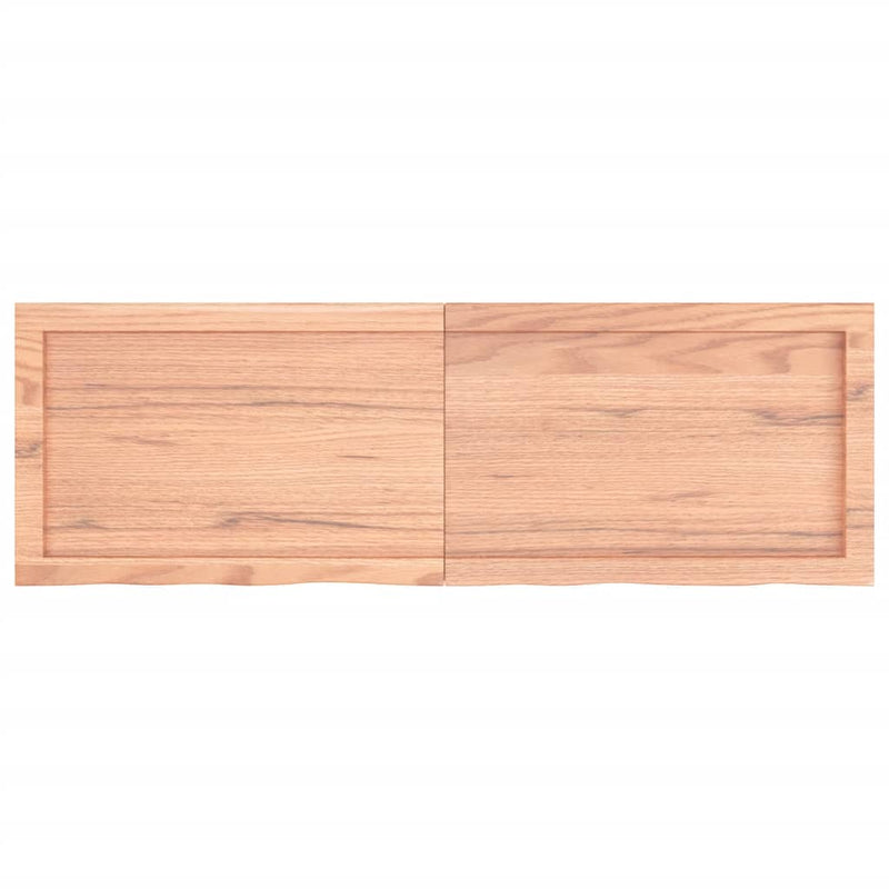 Wall Shelf Light Brown 120x40x(2-4) cm Treated Solid Wood Oak