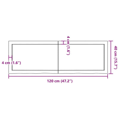 Wall Shelf Light Brown 120x40x(2-4) cm Treated Solid Wood Oak