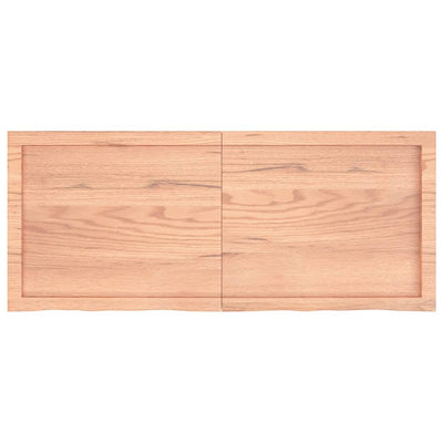 Wall Shelf Light Brown 120x50x4 cm Treated Solid Wood Oak