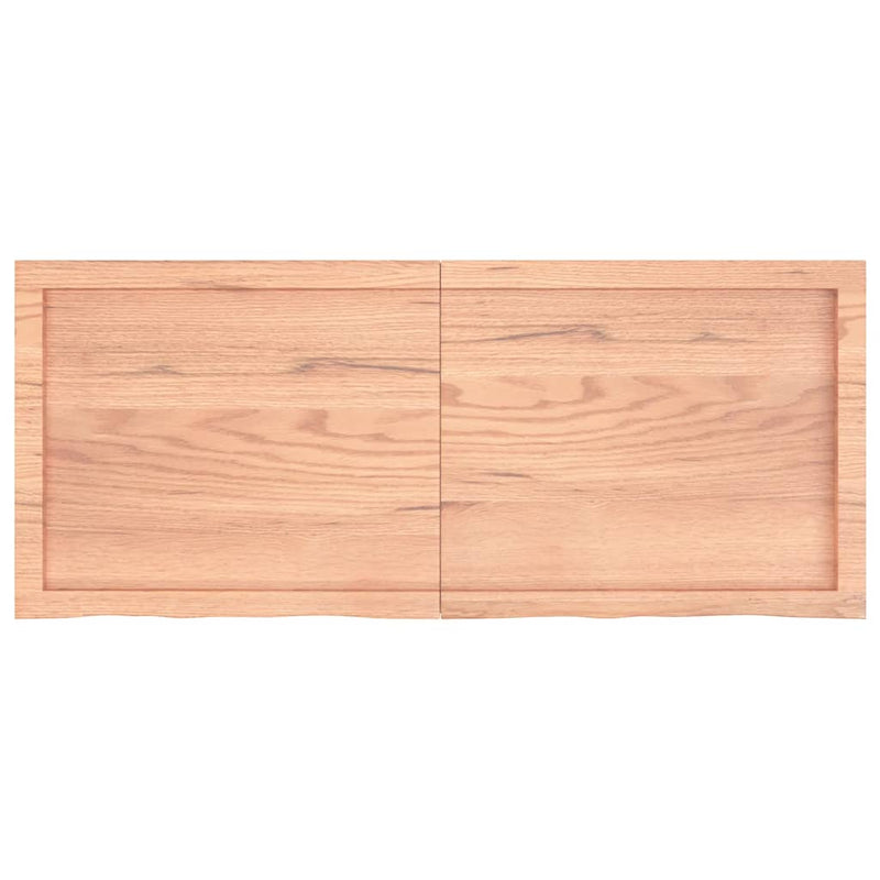 Wall Shelf Light Brown 120x50x4 cm Treated Solid Wood Oak