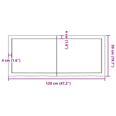 Wall Shelf Light Brown 120x50x4 cm Treated Solid Wood Oak