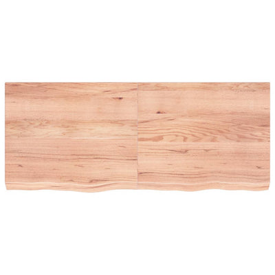 Wall Shelf Light Brown 120x50x6 cm Treated Solid Wood Oak
