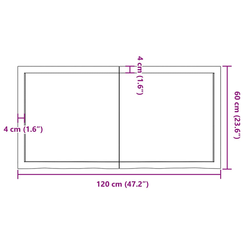 Wall Shelf Light Brown 120x60x(2-4) cm Treated Solid Wood Oak