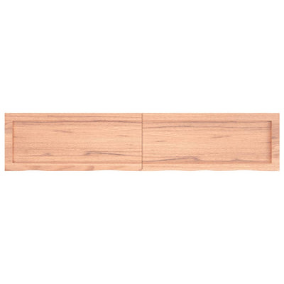 Wall Shelf Light Brown 140x30x(2-4) cm Treated Solid Wood Oak